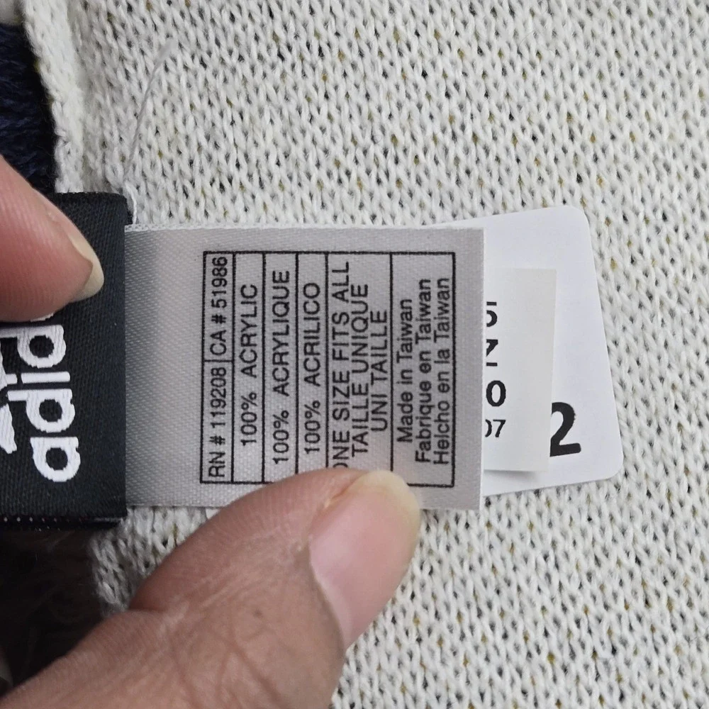 LA Galaxy Men Scarf ONE SIZE Navy Blue Adidas Colorblock Fringe Logo Knit NWT